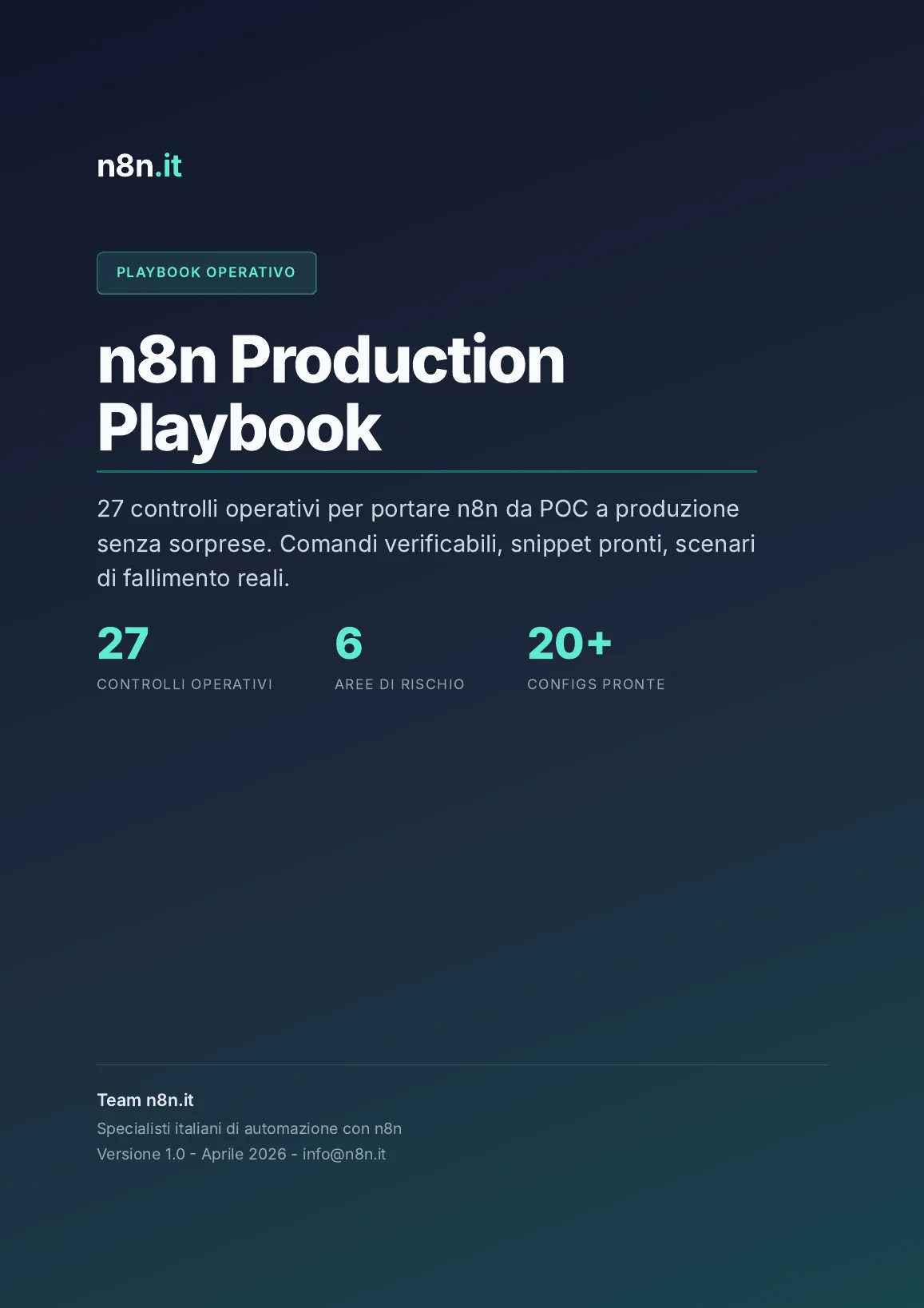 Copertina del n8n Production Playbook